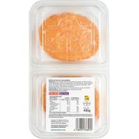 Hamburguesa de pollo-zanahoria EROSKI, 6 uds, bandeja 480 g