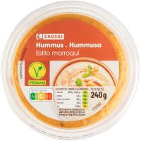 Hummus marroquí EROSKI, tarrina 240 g