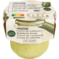 Crema de calabacín y queso EROSKI, tarro 350 ml
