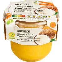 Crema thai de zanahoria y coco EROSKI, tarro 350 ml