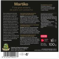 Foie gras entero de pato con pistacho MARTIKO, tarrina 100 g Foie gras entero de pato con pistacho MARTIKO, tarrina 100 g
