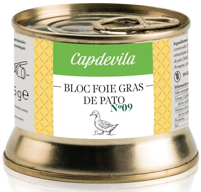Bloc de foie gras de pato CAPDEVILA, lata 135 g Bloc de foie gras de pato CAPDEVILA, lata 135 g