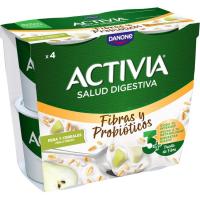 Llet fermentada amb cereals i pera ACTIVIA, pack 4x115 g