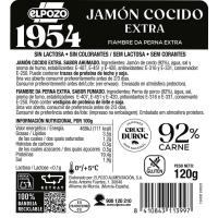 Jamón cocido extra corte fresco EL POZO 1954, bandeja 120 g