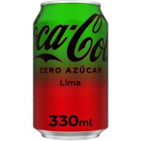 Refresco de cola sin azúcar sabor lima COCA COLA, lata 33 cl Refresco de cola sin azúcar sabor lima COCA COLA, lata 33 cl