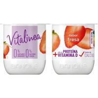 Yogur desnatado de fresa DANONE VITALINEA, pack 4x120 g