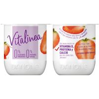 Yogur desnatado de fresa DANONE Vitalínea, pack 4x120 g