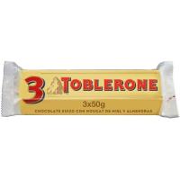 Barrita de chocolate con leche TOBLERONE, pack 3x50 g