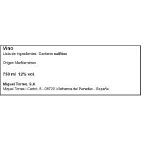 Vi blanc D.O. Catalunya TORRES VIÑA SOL, ampolla 75 cl