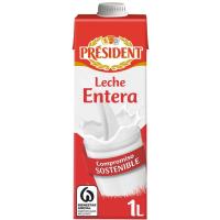 Llet sencera PRESIDENT, brik 1 litre