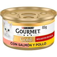 Aliment de salmó-pollastre FRISKIES Gourmet Gold, llauna 85 g