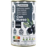 Olives negres amb os EROSKI, llauna 185 g