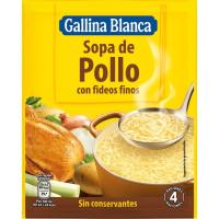 Sopa de pollo con fideos GALLINA BLANCA, sobre 71 g