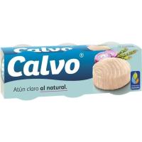 Atún claro al natural CALVO, pack 3x56 g