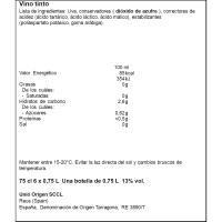 Vi negre Reserva Tarragona VINYA ROUREDA, ampolla 75 cl