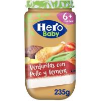 Potet de pollastre-vedella-verdures HERO, pot 235 g