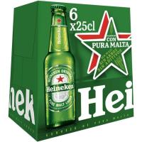 Cervesa holandesa HEINEKEN, pack botellín 6x25 cl