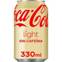 Refresco de cola light sin cafeína COCA COLA, lata 33 cl