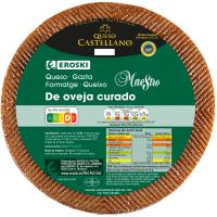 Queso curado leche cruda oveja EROSKI, al corte, compra mínima 250 g