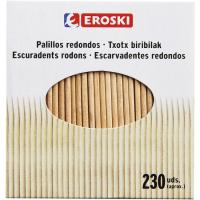 Palillo redondo EROSKI, caja 230 uds