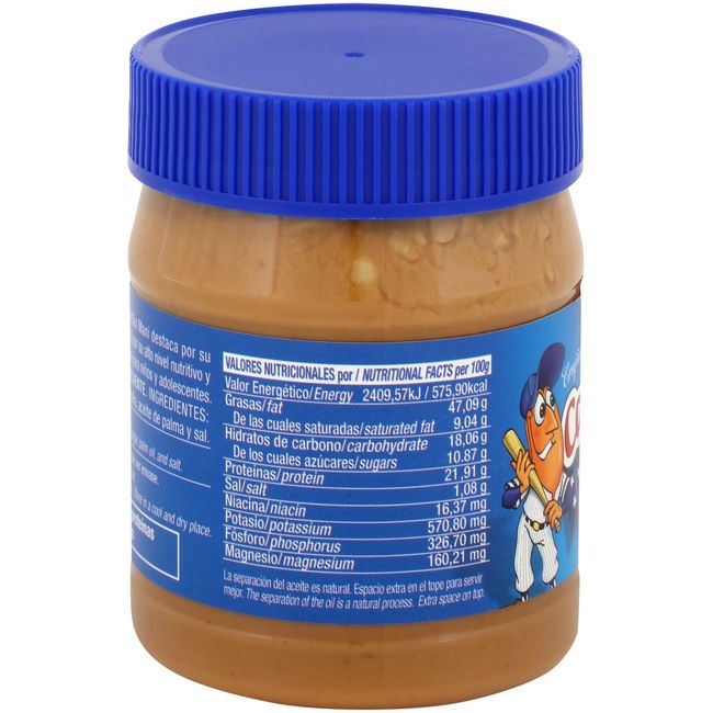Crema de cacahuete crujiente CAPITAN MANI, frasco 340 g 