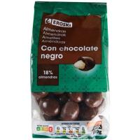 Ametlles amb xocolata negra EROSKI, bossa 150 g