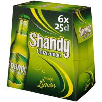 Cervesa amb llimonada CRUZCAMPO Shandy, pack botellín 6x25 cl