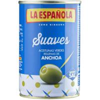 Aceitunas rellenas de anchoa suave LA ESPAÑOLA, lata 130 g
