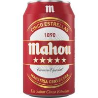 Cervesa MAHOU 5 Estrelles, llauna 33 cl