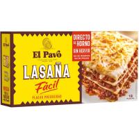 Lasaña fácil EL PAVO, 18 placas caja 200 g