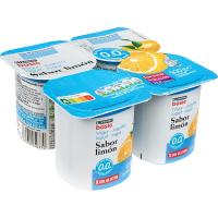 Iogurt desnatat sabor llimona EROSKI basic, pack 4x125 g