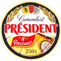 Queso Camembert PRESIDENT, porciones, caja 250 g