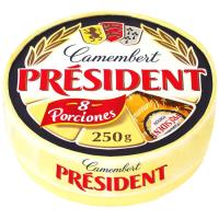 Queso Camembert PRESIDENT, porciones, caja 250 g