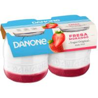 Yogur original con fresas DANONE, pack 2x130 g