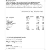 Yogur original con fresas DANONE, pack 2x130 g