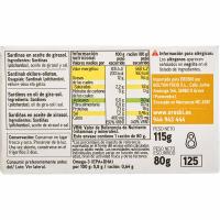 Sardina en oli de gira-sol EROSKI basic, llauna 115 g