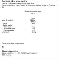 Aceite de oliva virgen D.O. Siurana UNIÓ, garrafa 5 litros