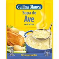 Sopa de ave con arroz GALLINA BLANCA, sobre 80 g