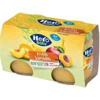 Tarrito de frutas variadas desde 4º mes HERO, pack 2x120 g