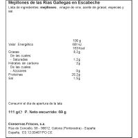 Musclo en escabetx 8/12 peces FRISCOS, llauna 111 g