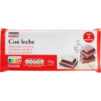 Xocolata amb llet EROSKI BASIC, pack 3x150 g