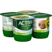 Activia 0% con kiwi DANONE, pack 4x120 g
