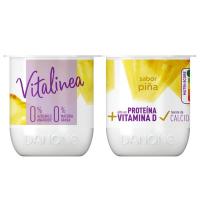 Yogur desnatado de piña DANONE Vitalínea, pack 4x120 g