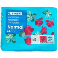 Compresa normal sense ales EROSKI, paquet 18 u