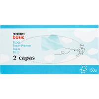 Mocador facial 2 capes EROSKI basic, caixa 150 u