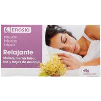 Infusión relajante EROSKI, caja 20 sobres