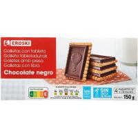 Galeta amb xocolata negra EROSKI, caixa 150 g