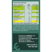 Olives farcides de pebrot EROSKI, lata 150 g