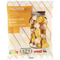 Caramel de mel-llimona sense sucre EROSKI, bossa 90 g