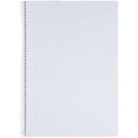 Cuaderno espiral folio tapa plástico con cuadro de 4x4 EROSKI, 80 hojas 60g